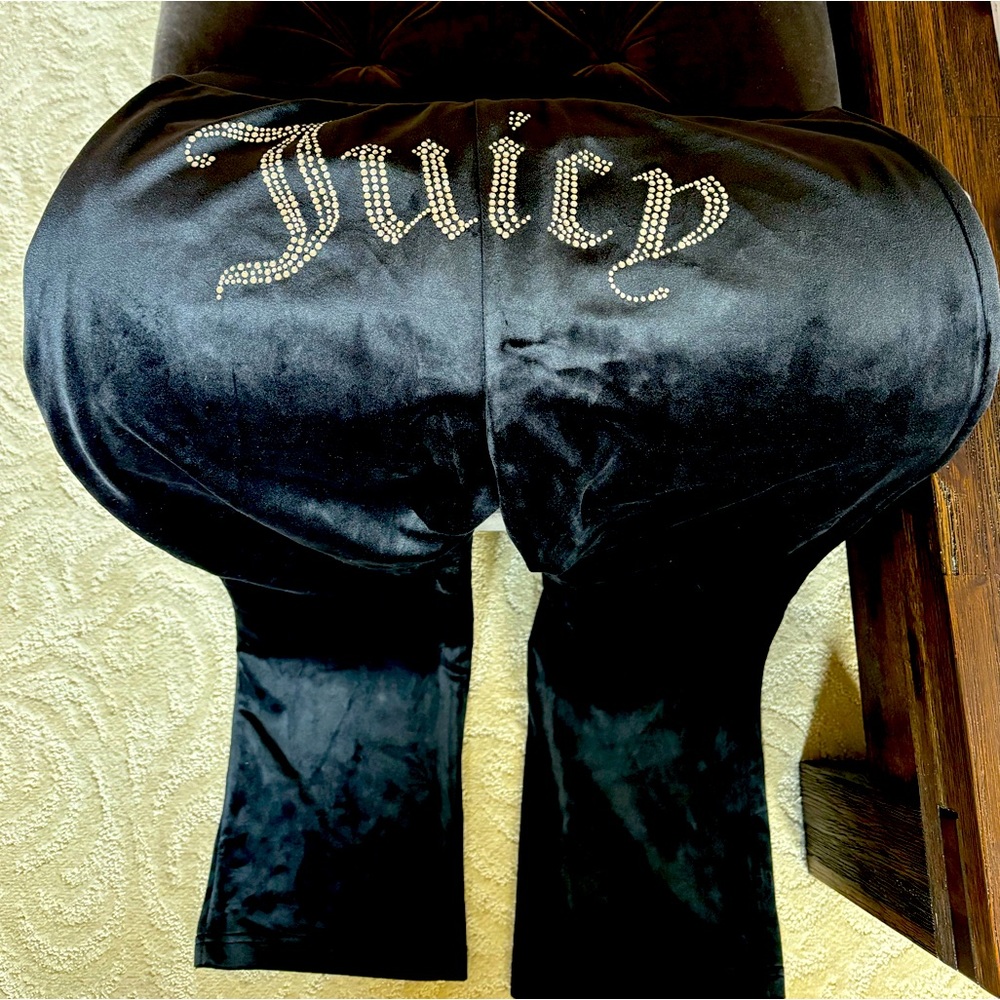 OG BIG BLING VELOUR TRACK PANTS black in medium